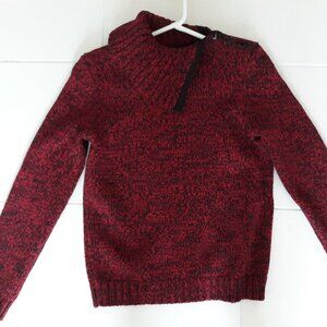 CHAPS SWEATER WITH BUTTON SHOULDER RED/BLACK NEW WITHOUT TAGS
